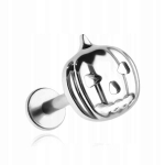 Titano labret auskaras "moliūgas" sidabrinis, 1.2/6 mm