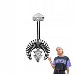 Sidabrinis auskaras vertical helix su baltomis cirkonio akutėmis 1,2/6mm