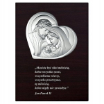 &Scaron;v. &Scaron;eimos sidabrinis paveikslas su Jono Pauliaus Ii citata, 11.5x15.5 cm