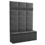 Luton 3 laisvai pastatoma drabužių pakaba &ndash; pilkas drabužinės organizatorius, 150 x 213 x 40 cm