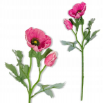 Dirbtinis aguonos žiedas 44 cm, rožinis, kaip gyvas