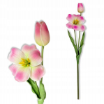 Rožinė dirbtinė tulpės &scaron;akelė 53 cm, putplasčio gėlės