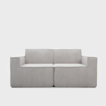 Modulinė dvivietė sofa LYKKE, &scaron;viesiai pilka, putų užpildas, kordo audinys, 190x88x73 cm