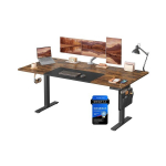 Elektra reguliuojamo auk&scaron;čio ra&scaron;omasis stalas, 180 x 80 cm, visi&scaron;kai reguliuojamas, 4 auk&scaron;čių atminties funkcija, USB-C jungtis, vintažinė ruda ir matinė juoda