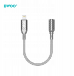 BWOO BZ66 adapter Lightning - jack 3.5mm szary