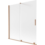 Vonios sienelė Mexen Velar, 150 x 150 cm, Brushed copper/matinis stiklas