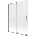 Vonios sienelė Mexen Velar, 130 x 150 cm, Gun metal/Transparent