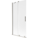 Vonios sienelė Mexen Velar, 90 x 150 cm, Brushed nickel/matinis stiklas