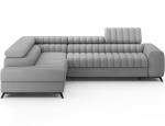 Kanedo moderni pilka kampinė sofa-lova su patalynės dėže