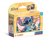 Galvosūkio kubeliai Clementoni 40905 Disney Stitch 6 kubelių 2+ metų vaikams