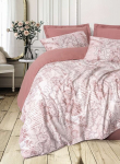 Patalynės komplektas Livara Dusty Rose, medvilninis, 4 dalių, gėlėtas, 200x220