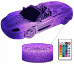 Led 3d lempa su Porsche motyvu ir pulteliu, 16 spalvų