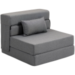 Grindų sofa, konvertuojamas čiužinys, 210x80x15 cm, pilka, putos