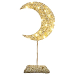 Dekoratyvinė naktinė LED lempa Mėnulis 38 cm, auksinė