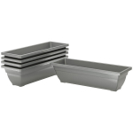 Plastikiniai gėlių vazonai pilki 59x21x16cm 5 vnt