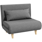 Vienvietė sofa-lova, reguliuojamas atlo&scaron;as, pilka, 95x95x80 cm