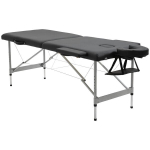 Sulankstoma masažo stalas, 7 zonų, reguliuojamas, iki 130 kg, spa, salonas, juoda