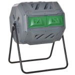 Trommel kompostas 160 L, 2 kameros, sukti, sodo atliekoms, pilkas