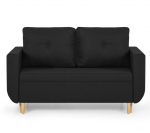 Dvivietė sofa-lova DORO, grafito spalvos audinys, kompakti&scaron;kas modernus dizainas