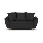 Miegamoji sofa ALI, 2 vietų, tamsiai pilkas audinys, modernus dizainas, kompakti&scaron;kas dydis