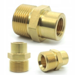 Adapteris Rosfix M22 M - M14 F &ndash; Žalvarinis, Skirtas auk&scaron;to slėgio plovimo pistoletui, Sriegis M22 M14
