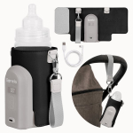 Ne&scaron;iojamas buteliukų &scaron;ildytuvas kelionėms su baterija USB-C 5 temperatūros lygiai iki 9 val. veikimo Lionelo Thermup Go Evo Black
