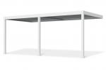 Pavėsinė Pergola ELEGANCE WALL AUTOMATIC 3x6 su LED, balta, montuojama prie sienos