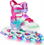 4in1 riedučiai ir pačiūžos Nils Fun Mazzy NH18150, reguliuojamas dydis M (35-38), rožiniai