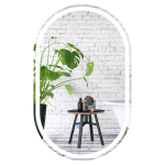 Costway 80 x 50 cm ap&scaron;viestas vonios veidrodis ,sidabrinis