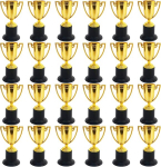 Mini trofėjai vaikams, plastikas, auksinė spalva, 10 cm, 24 vnt