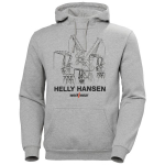 Vyri&scaron;kas Helly Hansen džemperis su grafiniu logotipu, &scaron;viesiai pilkas