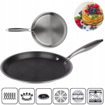 Skardos keptuvė blynams 28 cm, medaus koriaus danga, nerūdijantis plienas