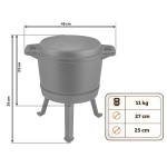 Ketaus puodas, emaliuotas puodas, 8 l, + keptuvė-grilis, BD-480