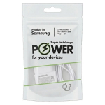 Įkroviklis Samsung 25W adapteris + 3A USB-C laidas 1,8 m baltas greitas įkrovimas