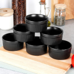 Kepimo indai keraminiai juodi 260 ml 6 vnt. 10x5 cm Orion