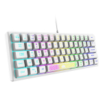 Laidinė RGB klaviatūra K61, 60 %, 62 klavi&scaron;ai, ergonominė, balta