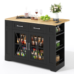 Virtuvės stalas su lankstomu stalu, AC, USB, 120 cm, 1 vnt