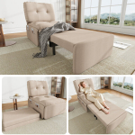 2-vien-1 miegojimo sofa, 195x81,5 cm, lininis audinys, 136 kg, 1 vnt