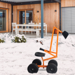 Vaikų paspiriamas smėlio ekskavatorius su besisukančia sėdyne, oranžinis
