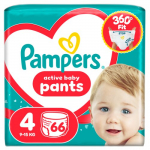 Pampers Active Baby Pants Sauskelnės, 4 Dydis, 66 vnt.