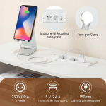 Konsolinis stalas su LED ap&scaron;vietimu ir 3 lygmenų įkrovimo stotele 100x20x86.5cm, baltas, Konsolinis stalas su LED ap&scaron;vietimu ir 3 lygmenų įkrovimo stotele 100x20x86.5cm, baltas
