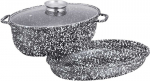 Klausberg KB-7367 kepimo indas su kepimo skarda, pilkas marmuras, 8 L