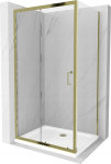 Du&scaron;o kabina Mexen Apia su padėklu ir sifonu, Gold+White/Gold, 140 x 70 cm