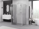 Mexen Exo-3S trijų sienelių stumdomas du&scaron;o kabinas 145 x 85 cm, permatoma, chromas - 8151-145-085-01-00-3S