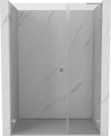 Mexen Lunar-B L kairios &scaron;oninės varstomos du&scaron;o durys 120 cm, permatomas, &scaron;lifuotas nikelis - 832SL-120-050-97-00-L