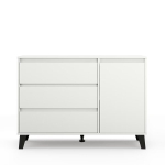 Komoda Mebelbos Borg 1d3s, 110x38,9x78,4 cm, balta