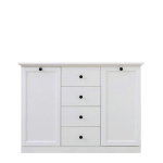 Komoda Mebelbos Brandson 2d4s, 119x41x88 cm, balta