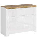 Komoda Mebelbos Vigo, 106x41,5x84,5 cm, balta/ruda
