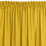 Curtain MILANA color mustard style classic dragon tape transparent 10 cm with fringe 3 cm chenille 280x245 HOMEDE