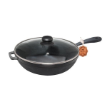 Ketaus keptuvė 24x6 cm su stikliniu dangčiu T202C3